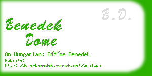 benedek dome business card